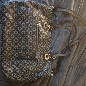 COACH Black and Gray Diaper Bag